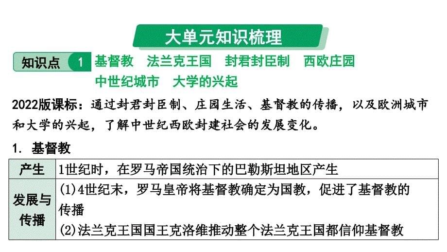 2024四川中考历史知识点研究复习专题 封建时代的欧洲 封建时代的亚洲国家 课件_第5页