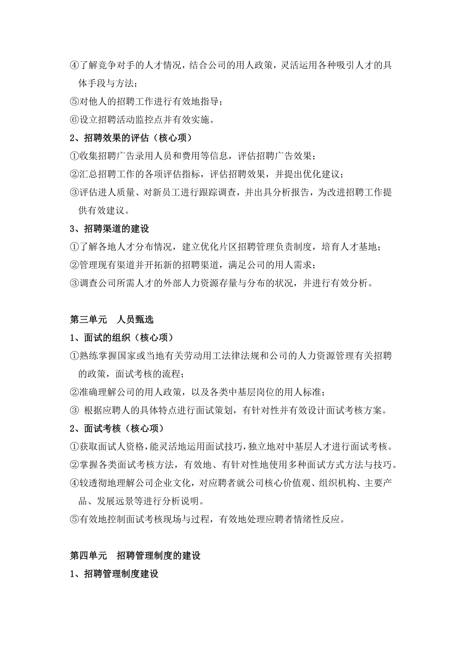 企业人力资源管理招聘专业任职资格行为标准_第4页