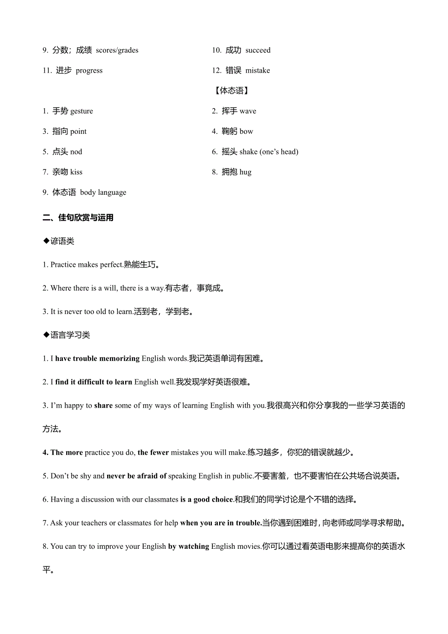 17.语言学习(词汇+句式+范文)-2024届中考英语作文素材_第2页