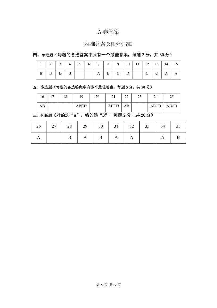 国际金融 试卷 A卷+答案_第5页