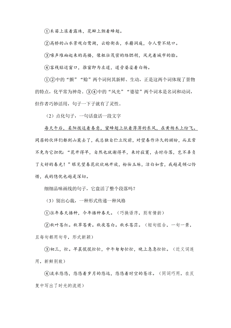 2024初中升学考试语文总复习作文第五讲语言细节精美篇_第4页