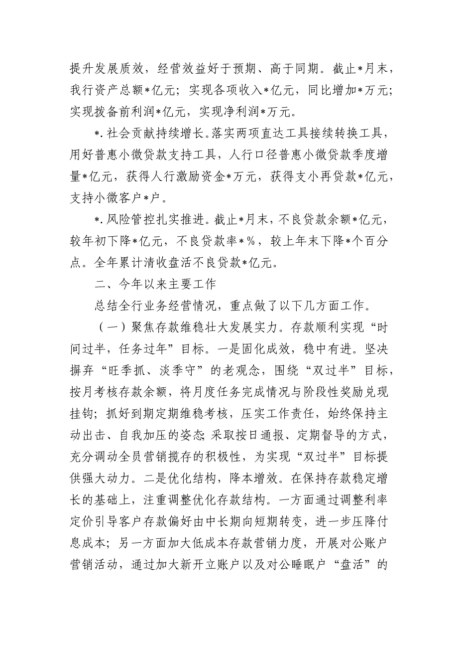 农商银行2024上半年工作总结_第2页