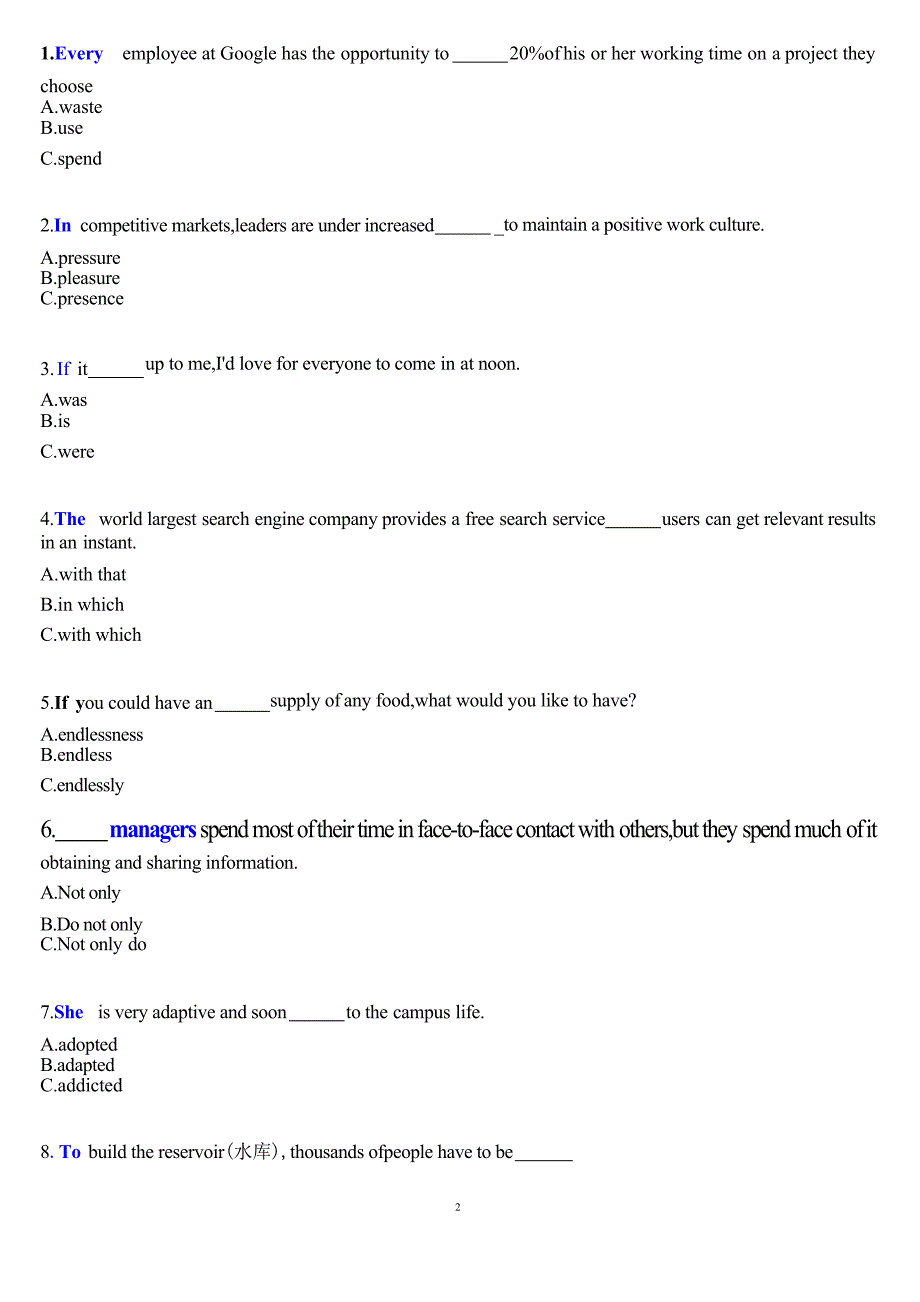 国家开放大学本科《管理英语4》一平台机考真题及答案(第十一套)_第3页