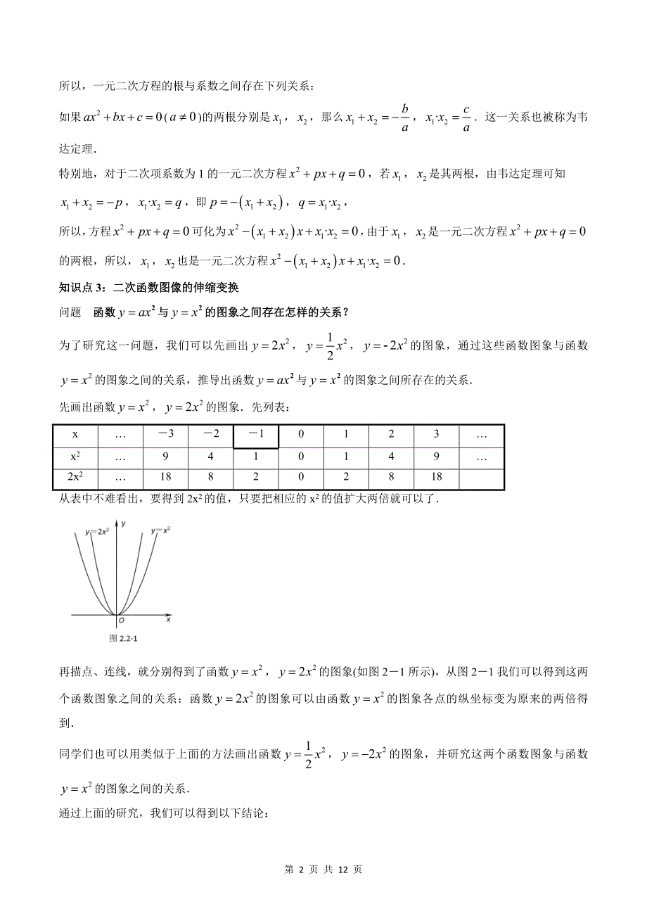 专题03 一元二次方程与二次函数的图象、性质（学生版）-2024年新高一（初升高）数学暑期衔接讲义_第2页