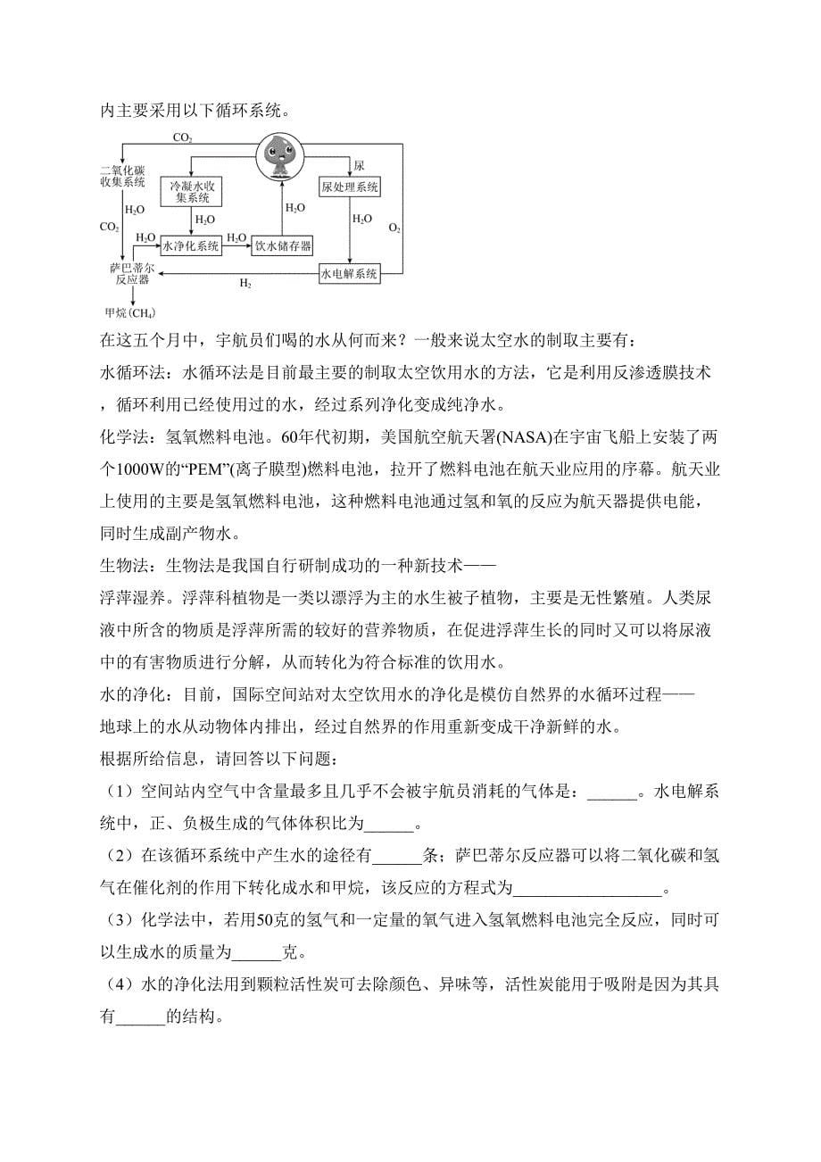 山东省临沂市2024年初中学业水平考试模拟化学试卷（A）(含答案)_第5页