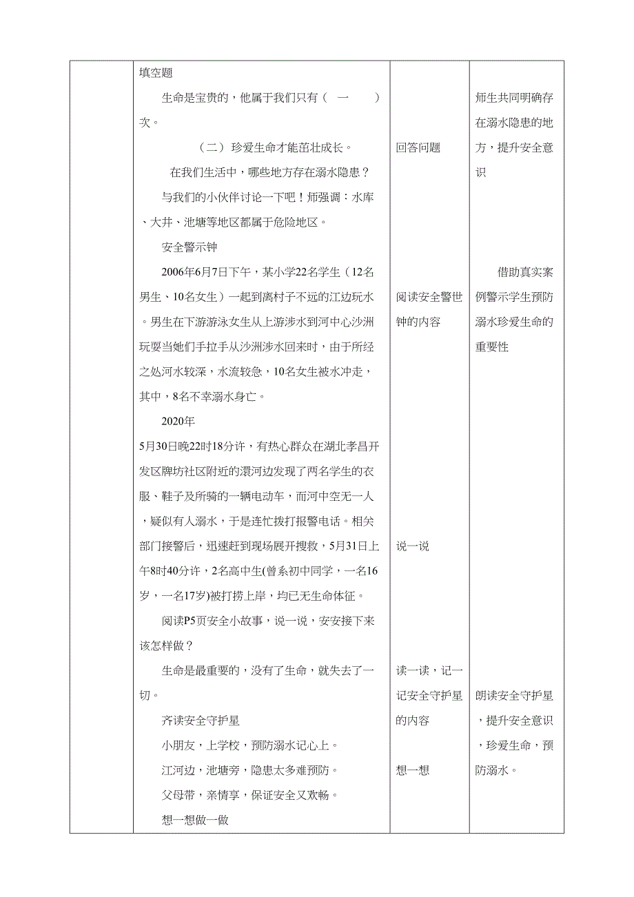 1-3年级小学生防溺水安全教育全册教案教学设计_第3页