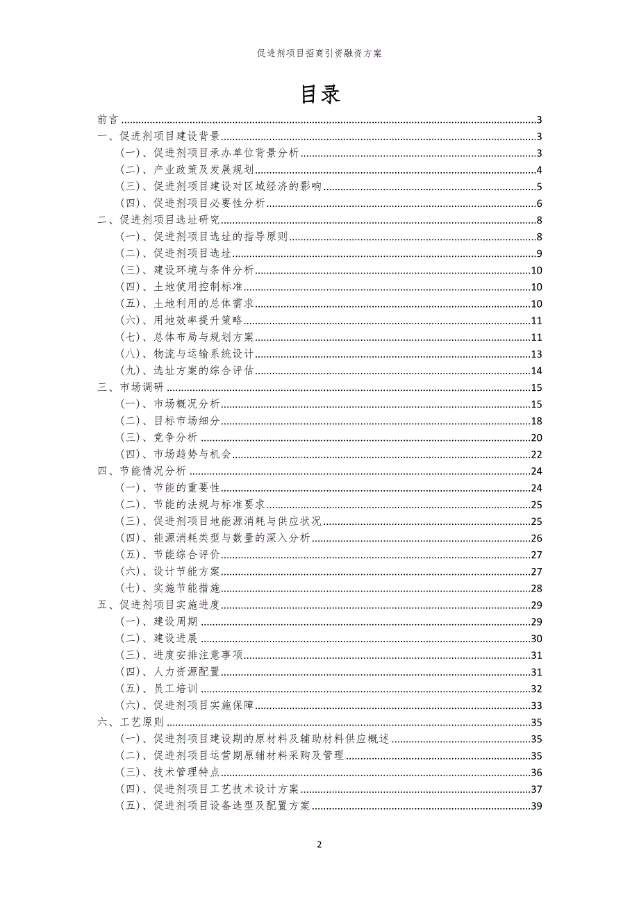 2023年促进剂项目招商引资融资方案_第2页