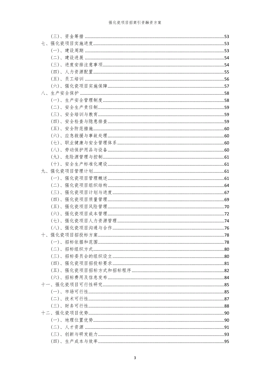 2023年强化瓷项目招商引资融资方案_第3页