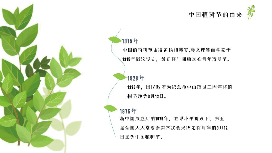 绿色清新植树节介绍PPT模板_第3页