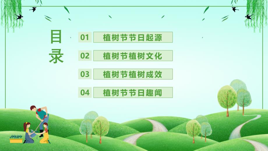 绿色卡通风植树节节日文化习俗介绍宣传PPT_第2页