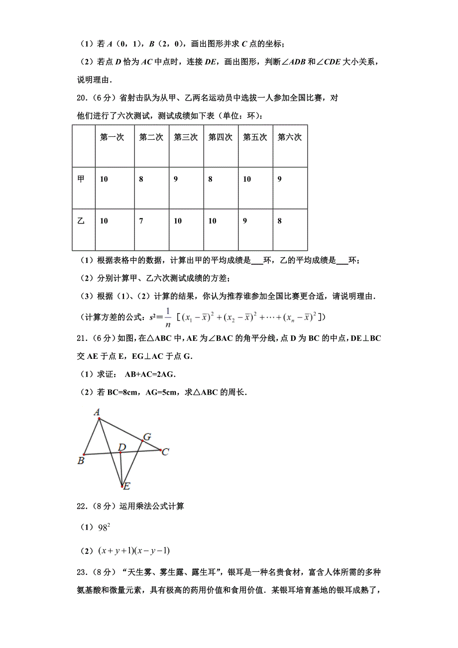 2025届江苏省徐州市邳州市八路中学八年级数学第一学期期末考试模拟试题含解析_第3页