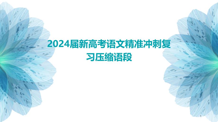 2024届新高考语文精准冲刺复习压缩语段_第1页