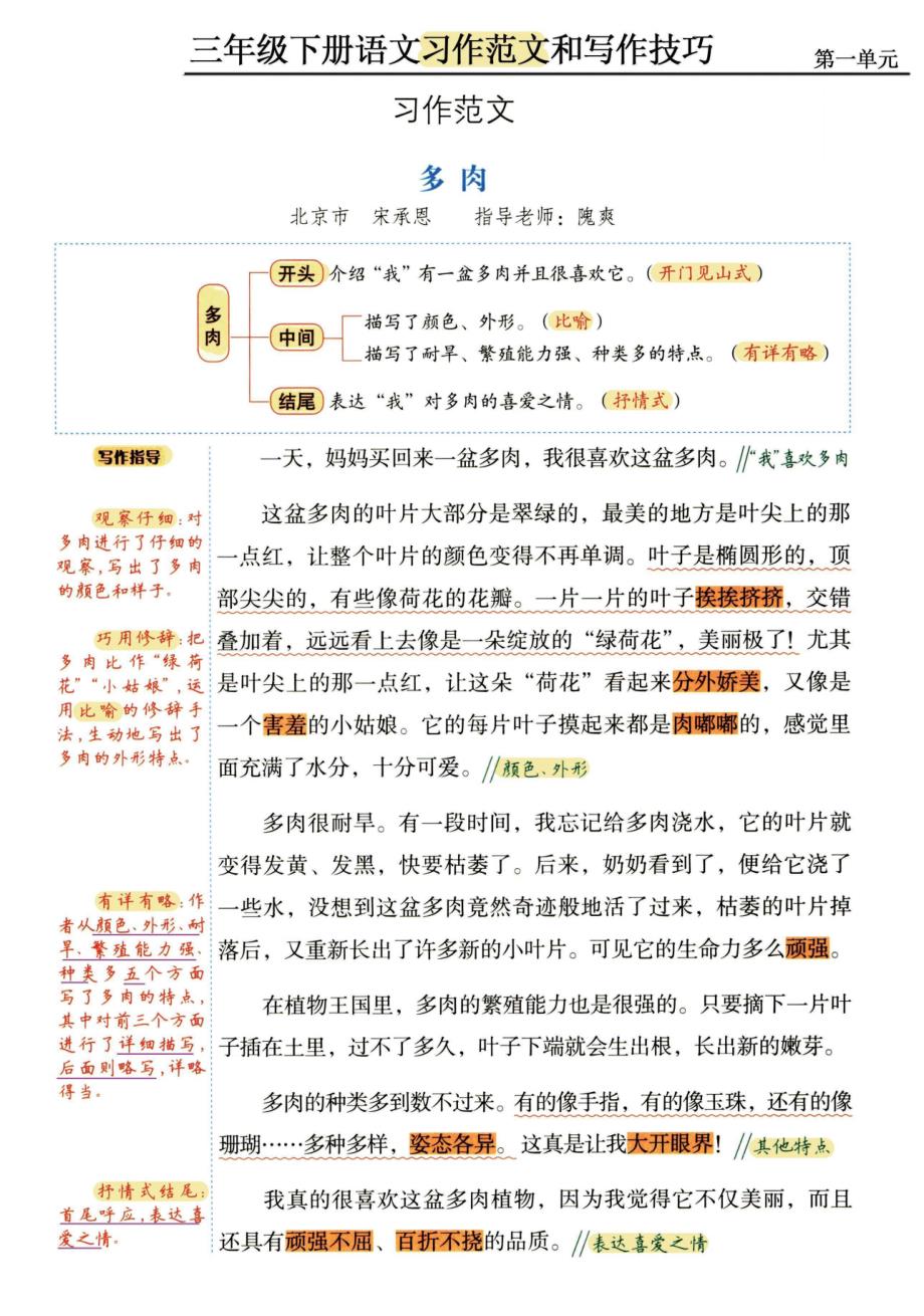 三年级 下册语文《习作范文及技巧点拨》_第2页