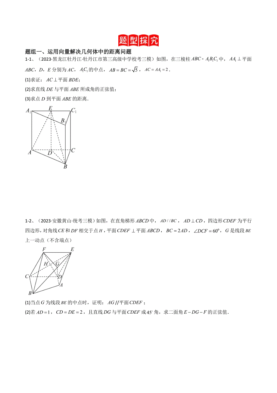 新高考数学二轮复习培优专题训练专题13 运用空间向量研究立体几何问题（2）（原卷版）_第2页