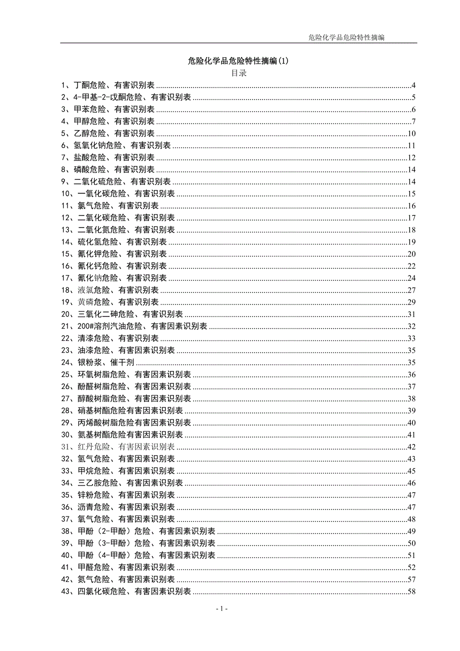 危险化学品危险特性摘编（100种）_第1页