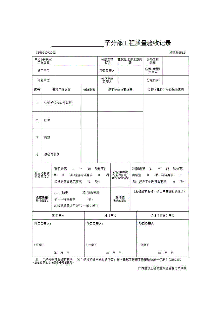 检验批质量验收记录《0512 水景喷泉系统》房建表格_第1页