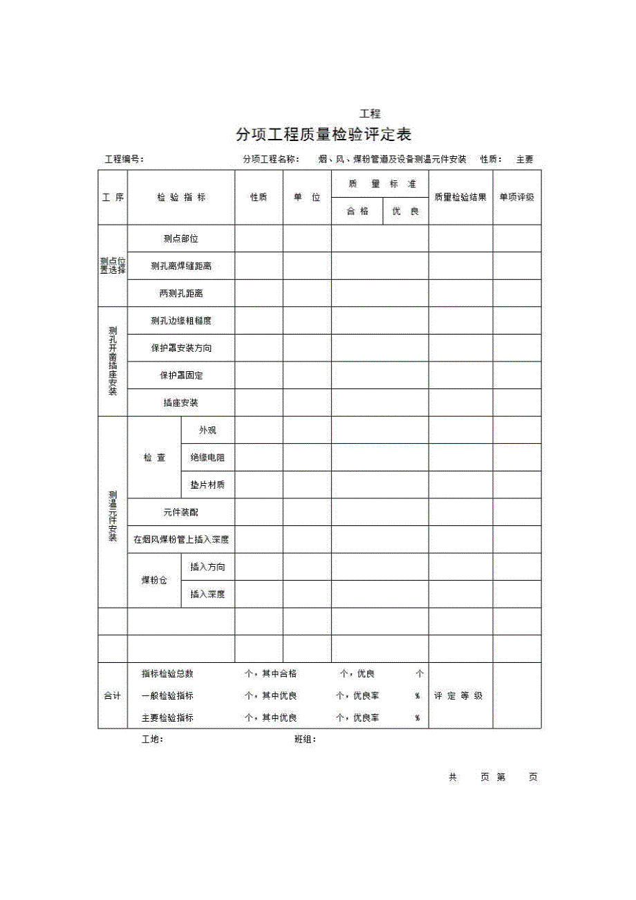 2 自动化仪表《烟风测温元件安装4-2-2》房建表格_第1页