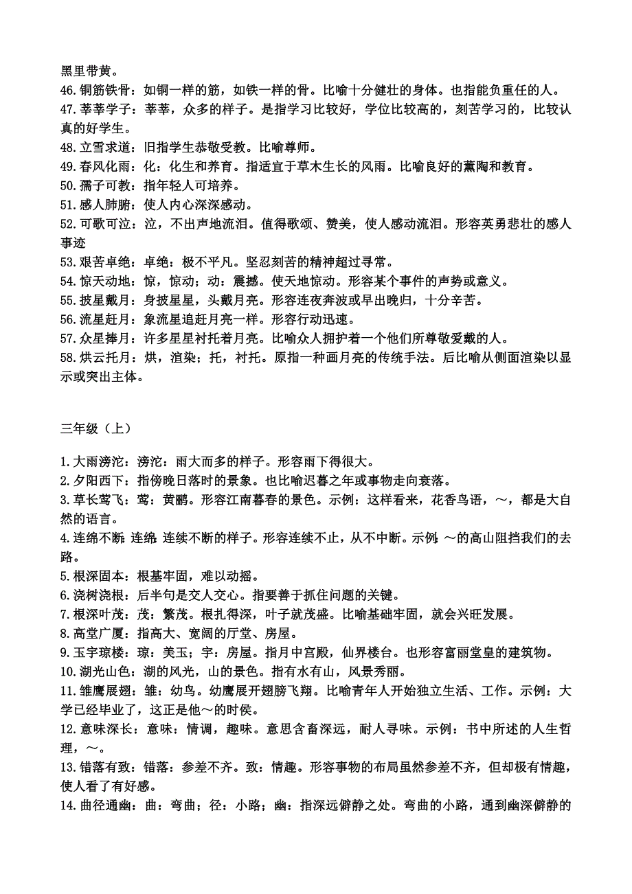 部编版小升初归纳-小学阶段语文常用成语大全及解释学案_第4页