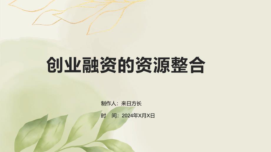 创业融资的资源整合_第1页