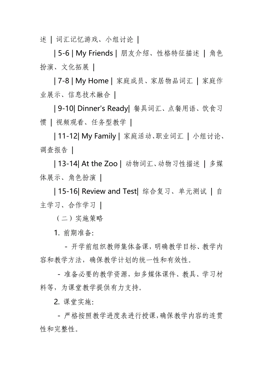 2024年新人教版部编本四年级上册英语教学工作计划及教学进度表8_第4页