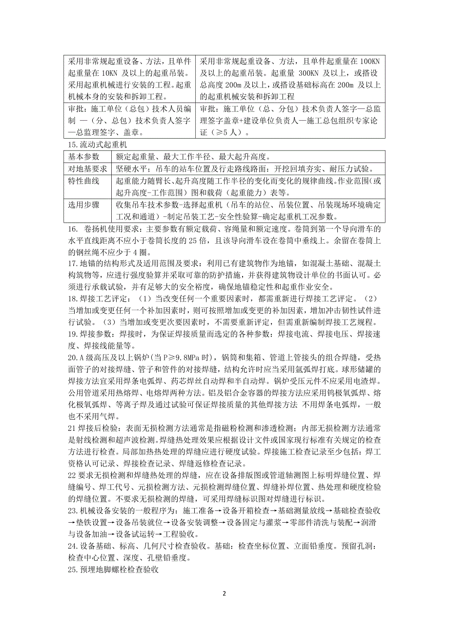 备考2024年二级建造师《机电》重要知识点汇总_第2页