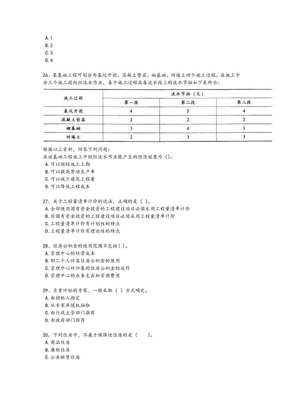 2024年全国初级经济师之初级建筑与房地产经济考试素养提升题(附答案）_第5页