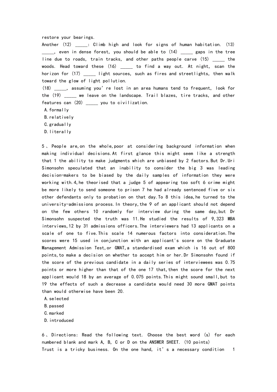 2024年全国研究生入学之英语一考试历年考试题(附答案)x - 热门试题剖析与讲解_第4页