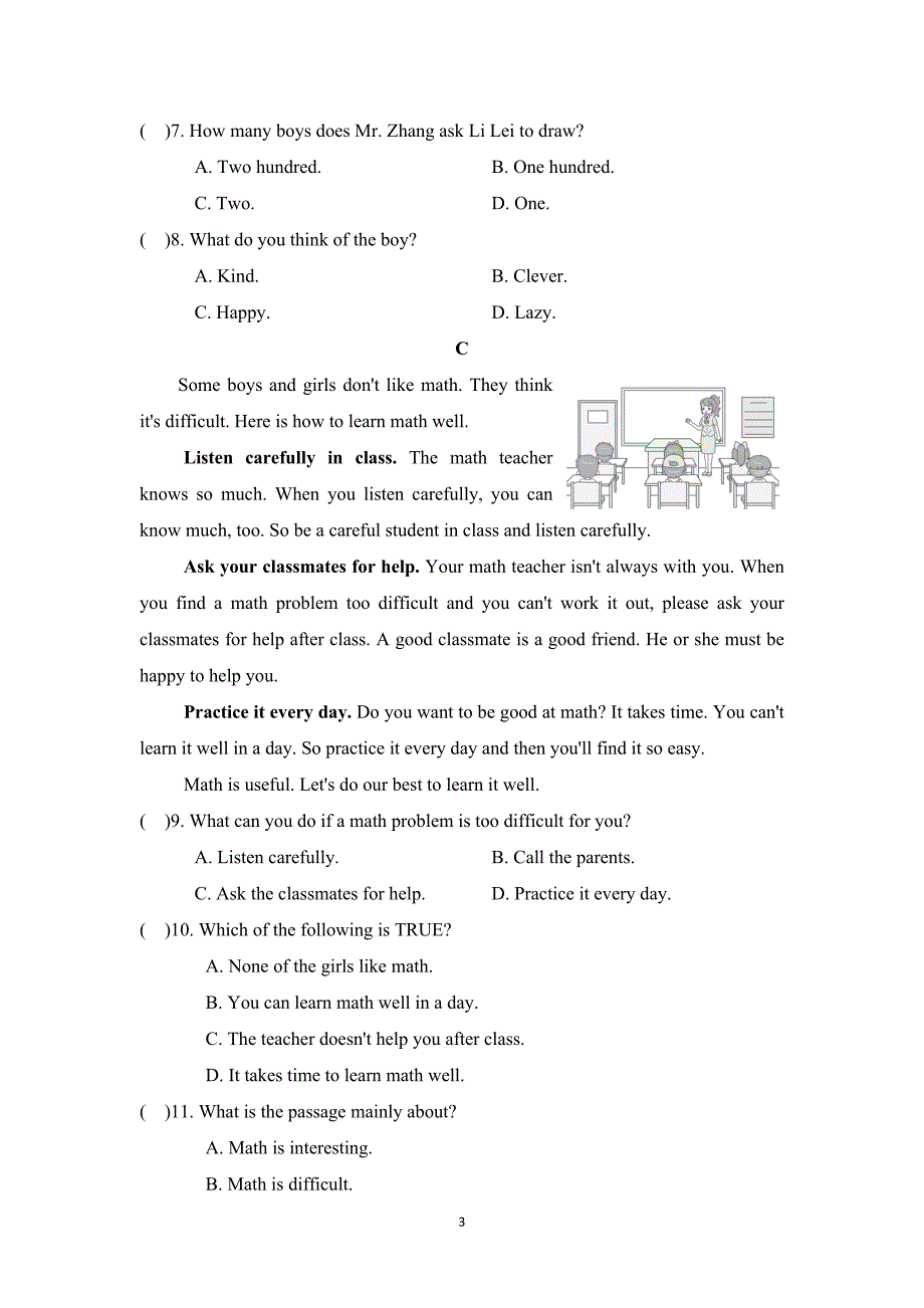 2024-2025学年七年级英语上册 UNIT 1 单元测试卷（外研版）_第3页