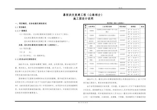 暴雨洪灾复建工程（公路部分）施工图设计说明