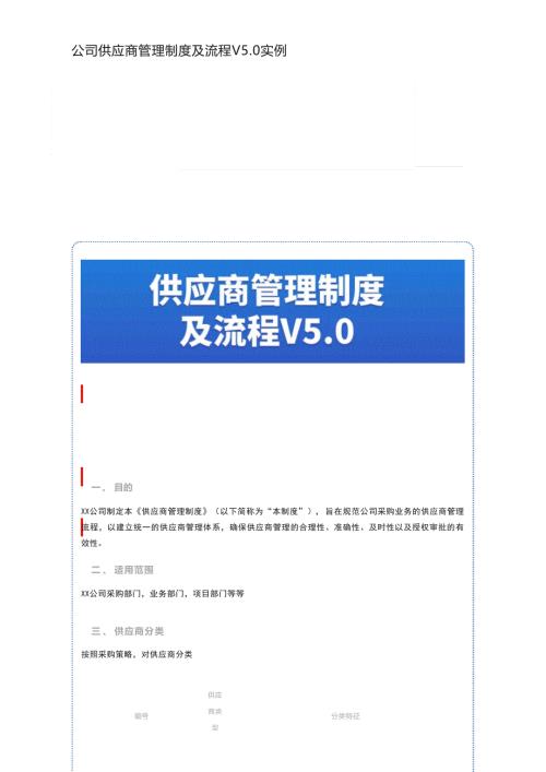 公司供应商管理制度及流程V5.0实例