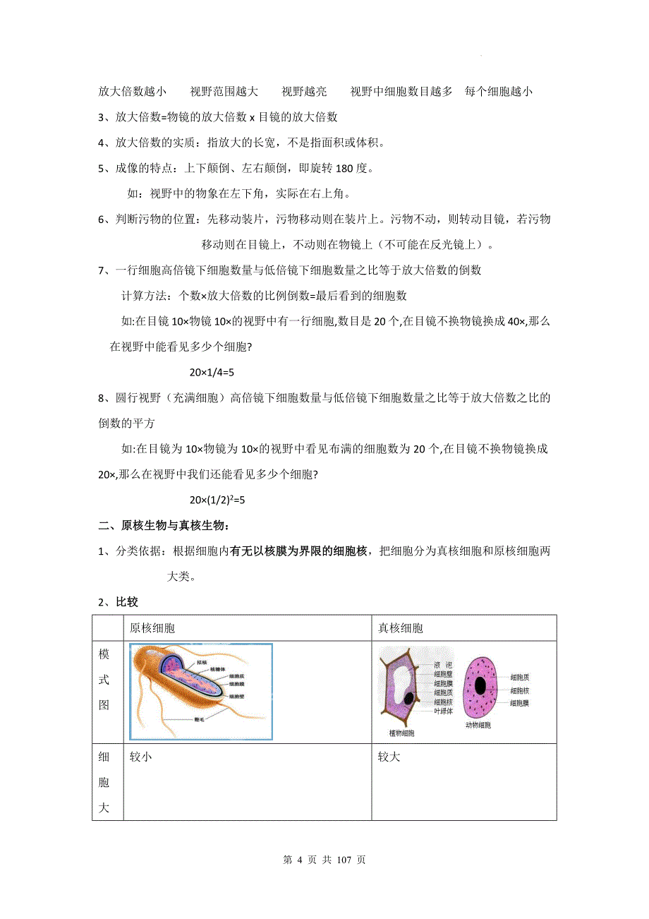 人教版（2019）高考生物一轮复习：必修1、2知识点考点提纲汇编_第4页