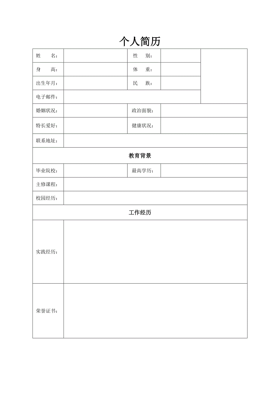 个人简历模板（精选5套）_第4页