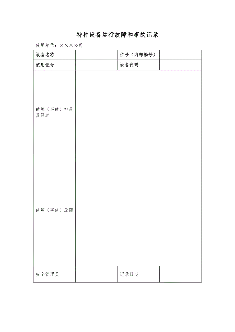 特种设备日常使用状况及运行故障和事故记录_第3页