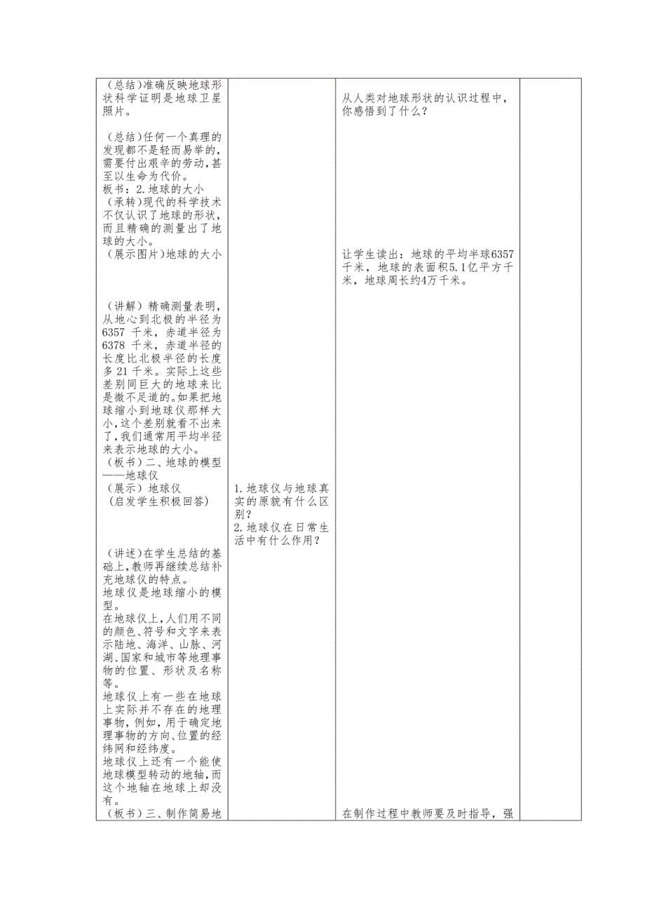 七年级上人教版地理绪言和第一章地球和地图教案设计_第5页