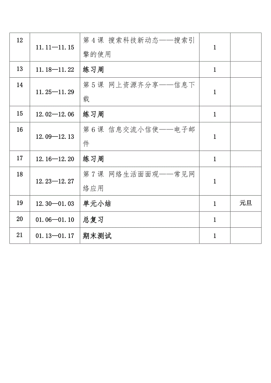 2024年秋学期河北大学版小学信息技术四年级上册教学进度表_第2页