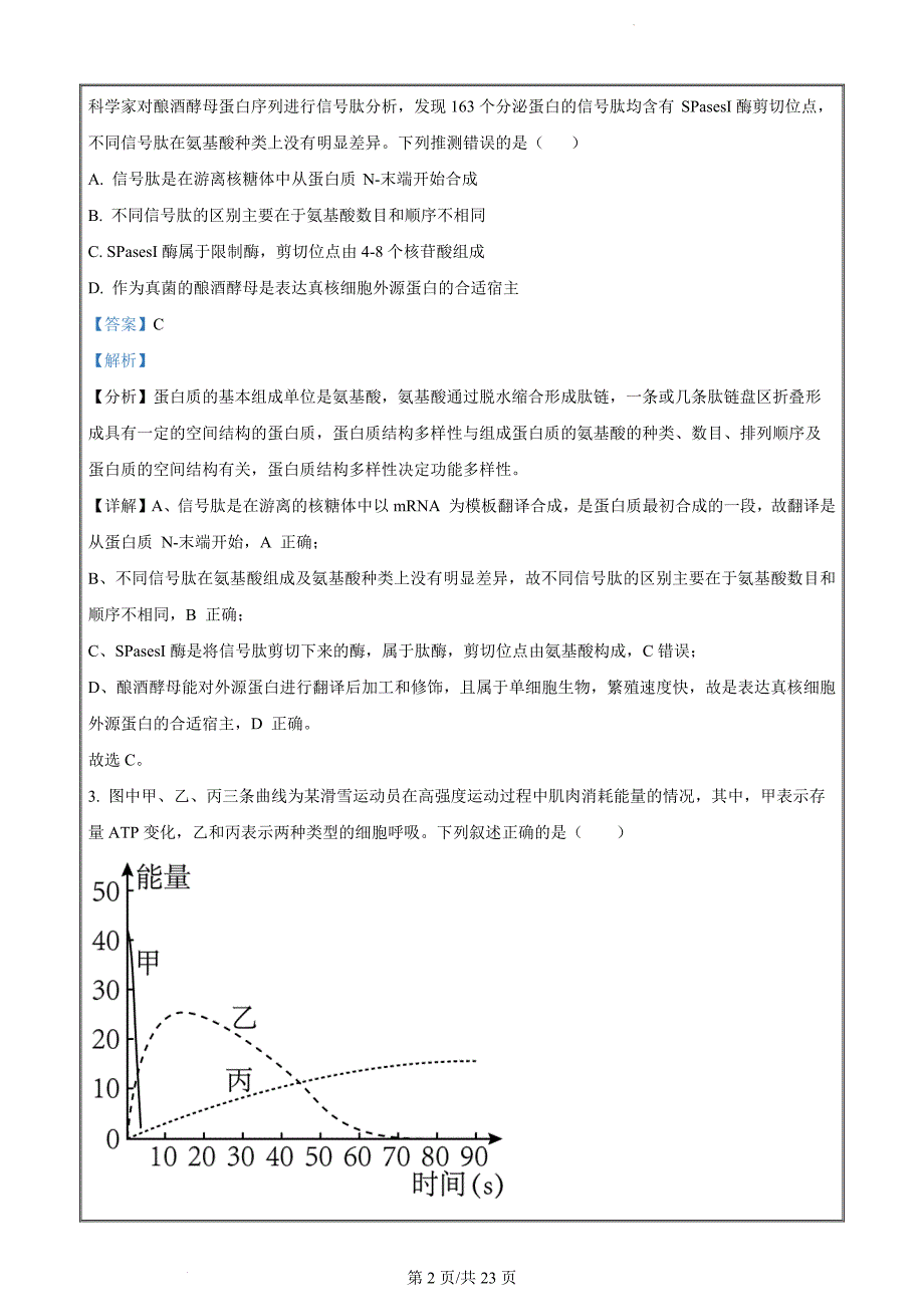 河南省鹤壁市高中2023-2024学年高二下学期期末考试生物（解析版）_第2页