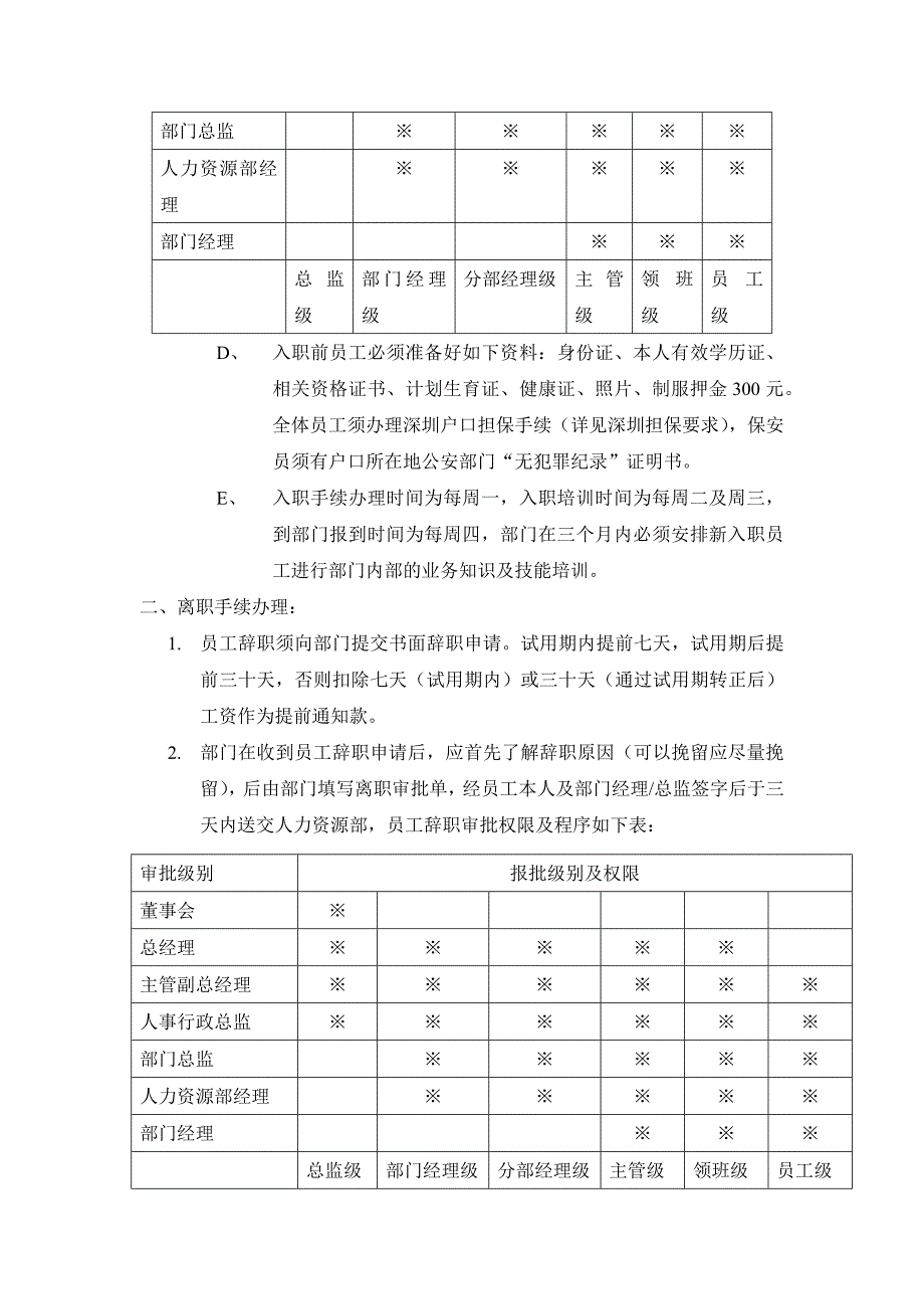 某酒店入职离职制度及程序_第2页