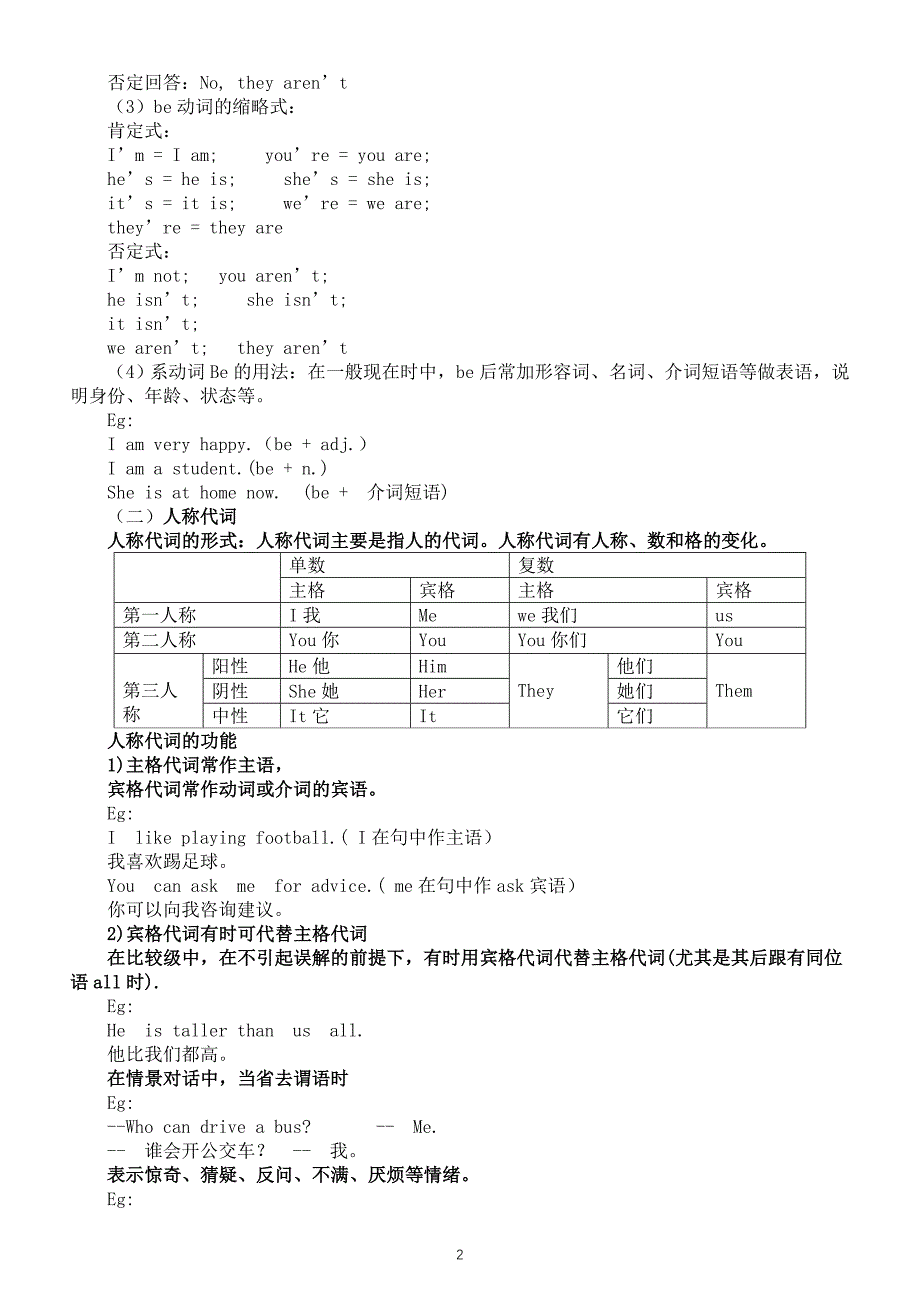 初中英语新仁爱版七年级上册Unit 1 Let’s Be Friends语法和写作知识讲解（2024秋）_第2页