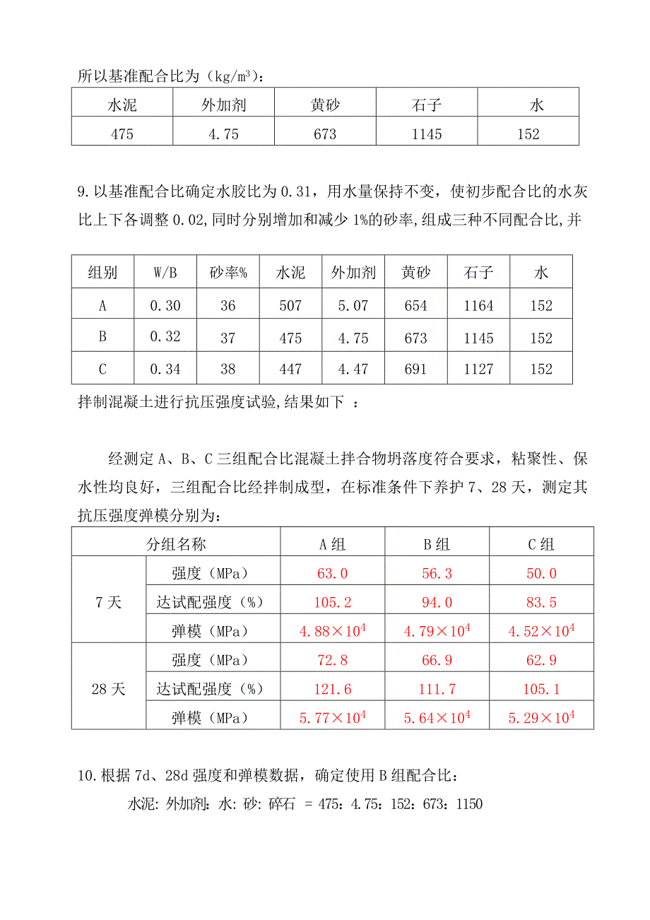 混凝土配合比资料 自拌泵送C50混凝土配合比设计书_第3页