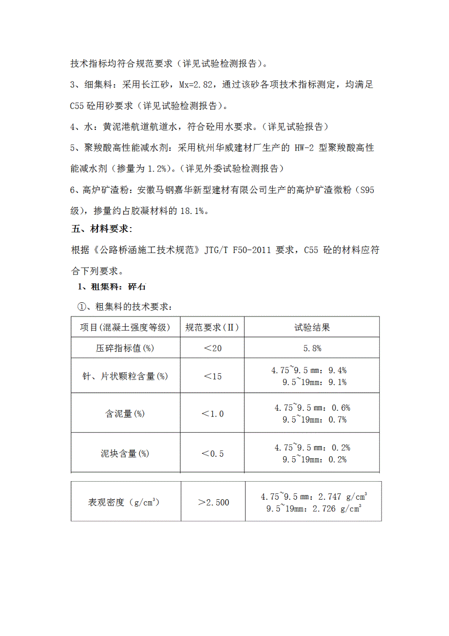 混凝土配合比资料 C55混凝土配合比计算书_第2页