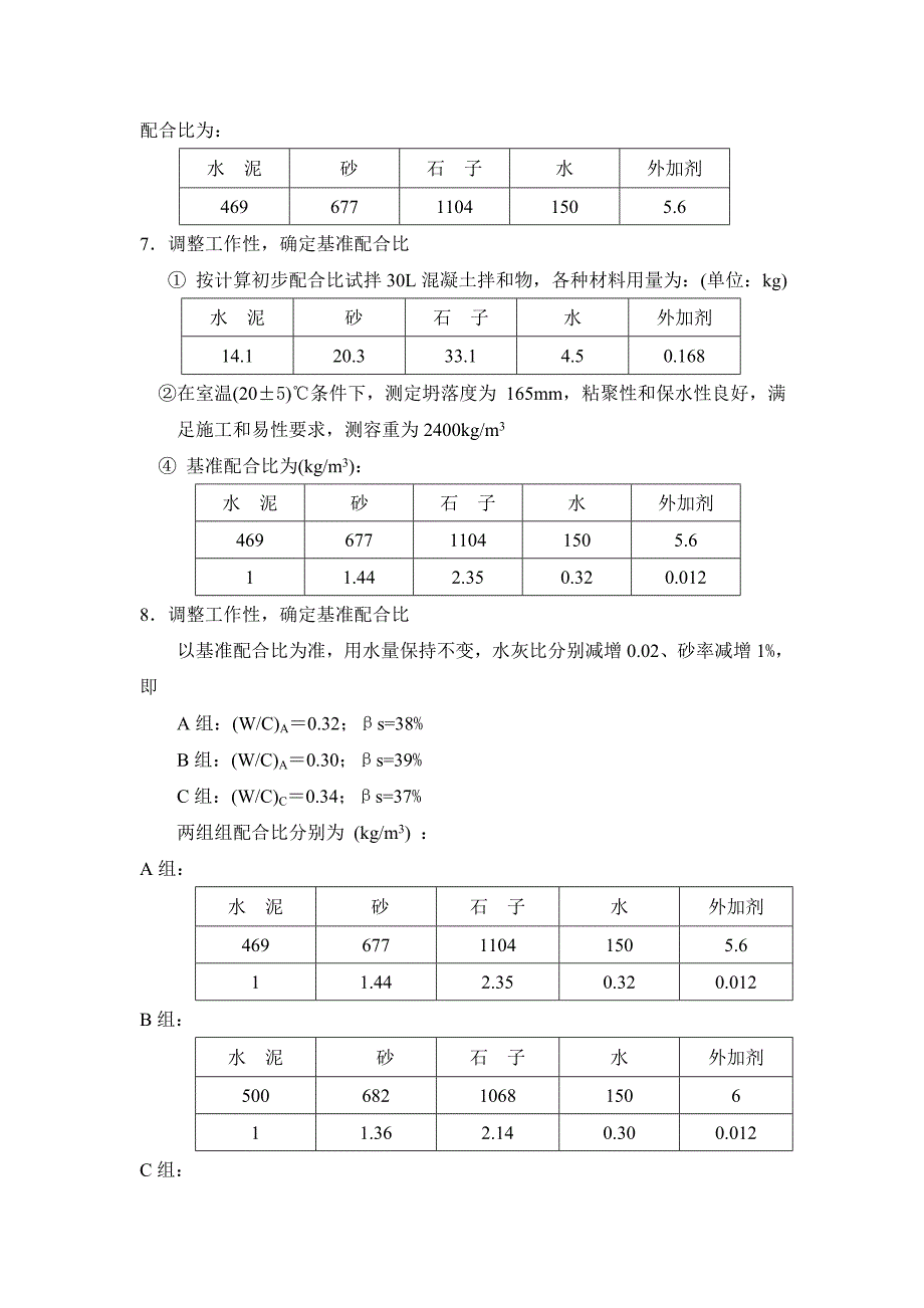 混凝土配合比资料 配合比设计书(C50-PO52.5)_第3页