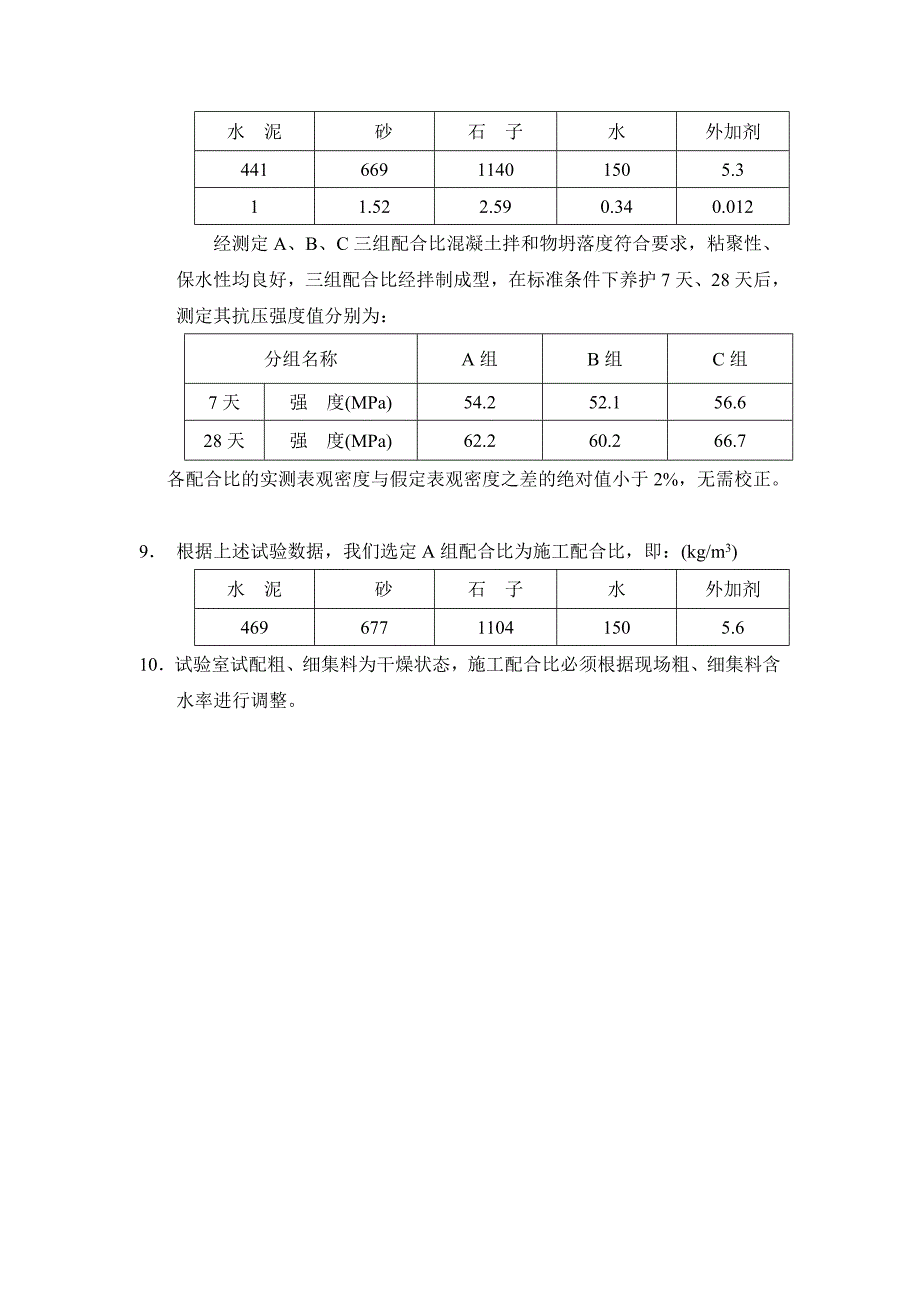 混凝土配合比资料 配合比设计书(C50-PO52.5)_第4页