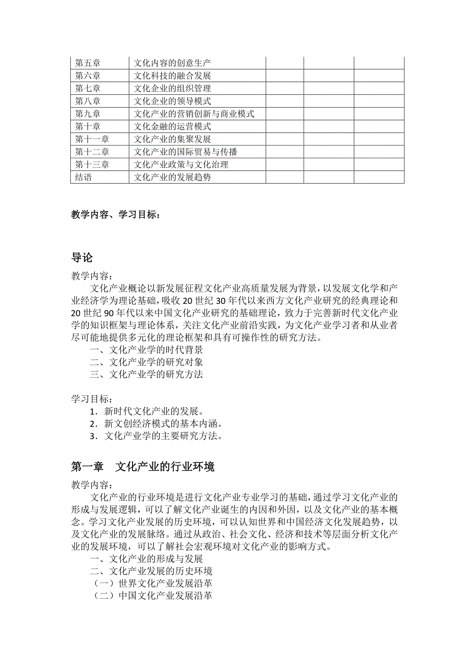 文化产业概论 教学大纲（简明版）_第2页