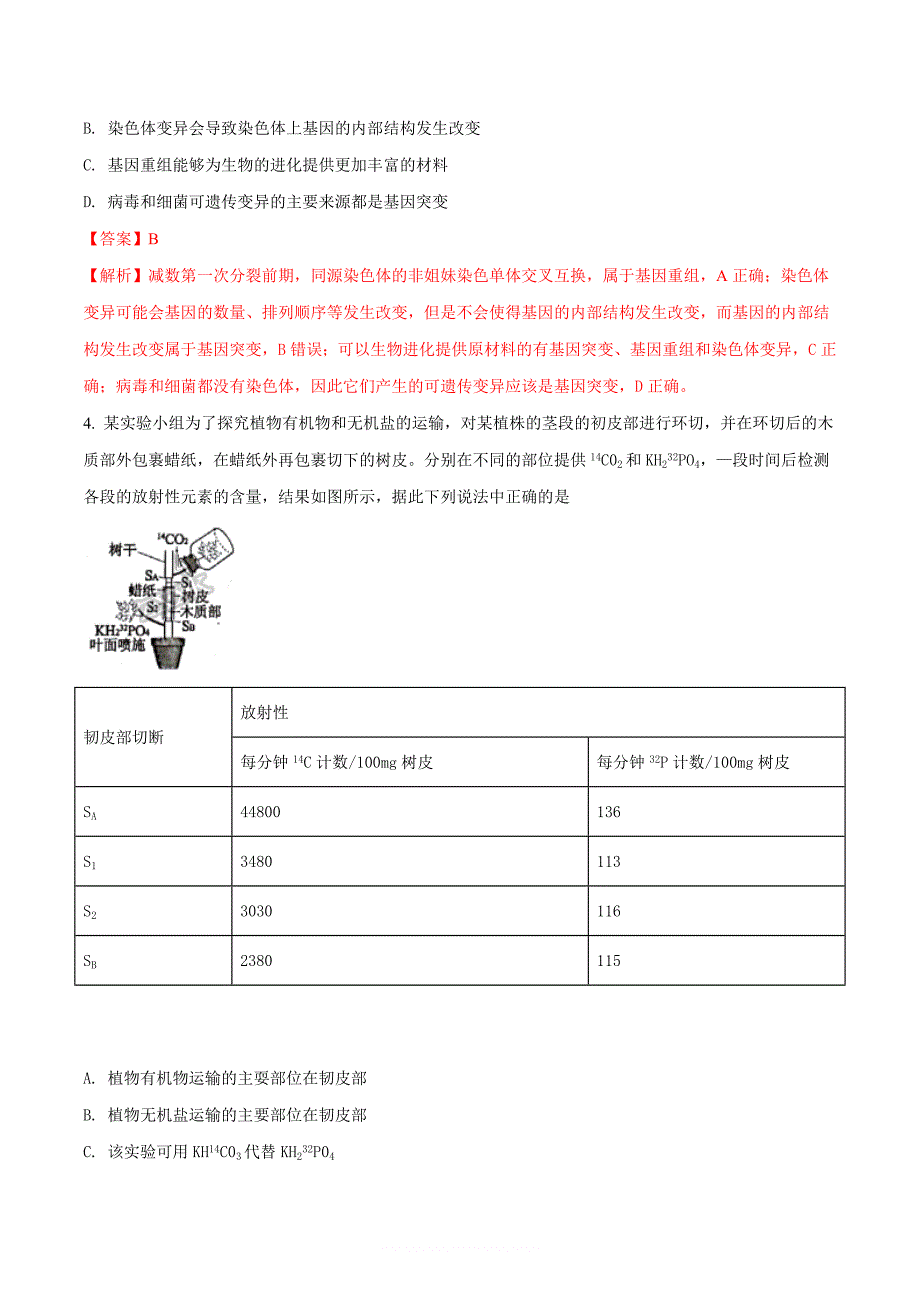 精品解析：【全国校级联考】新课标2018届高三模拟冲刺卷理科综合生物试题(三)(解析版)_第2页