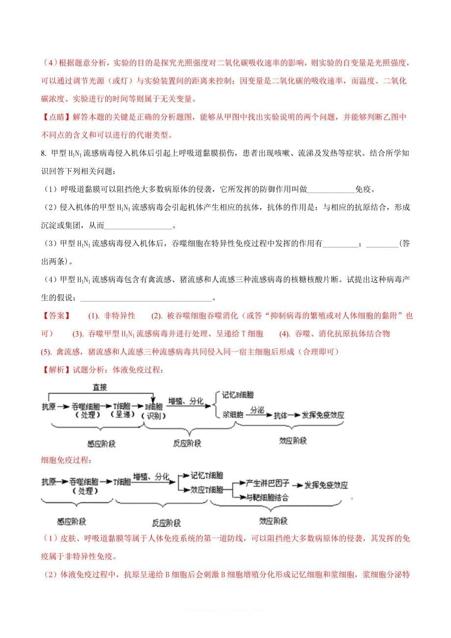 精品解析：【全国校级联考】新课标2018届高三模拟冲刺卷理科综合生物试题(三)(解析版)_第5页