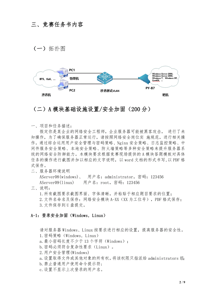 第十六届山东省职业院校技能大赛中职组“网络安全”赛项竞赛试题_第2页