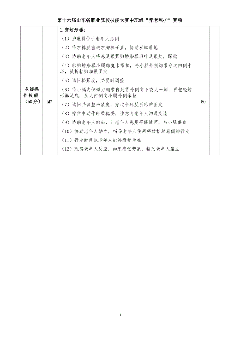 十六届山东省职业院校技能大赛中职组“养老照护”赛项评分标准_第2页