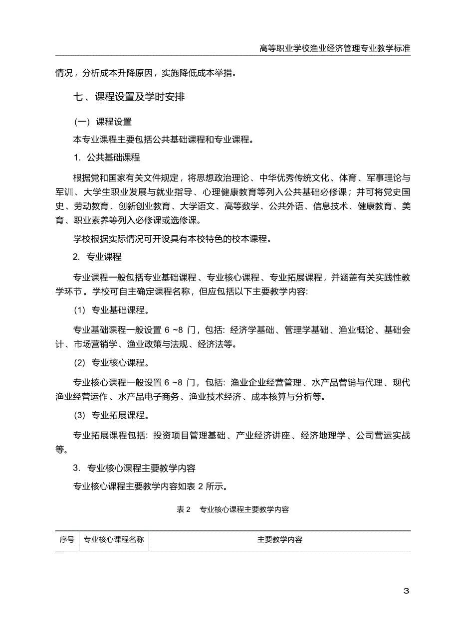 高职学校渔业经济管理专业教学标准_第5页