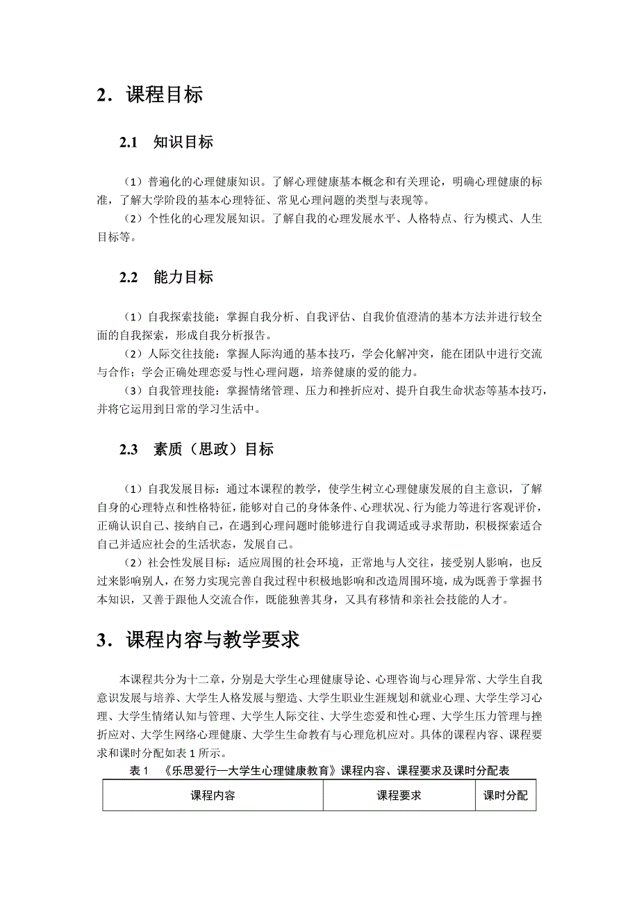 乐思爱行—大学生心理健康教育课程标准_第2页