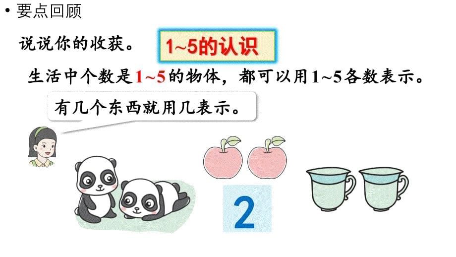 小学数学新人教版一年级上册第一单元《整理和复习》教学课件（2024秋）_第5页